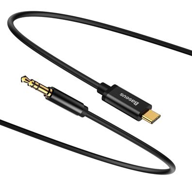 Stereo-Audiokabel AUX-Adapter 3,5-mm-Miniklinke auf USB-C, 120 cm, schwarz