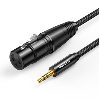 Audiokabel 3,5-mm-Miniklinkenstecker (männlich) - XLR-Buchse (weiblich), 1 m, schwarz