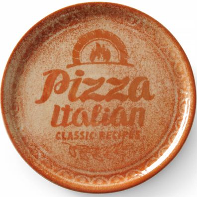 Pizzateller aus ziegelrotem Porzellan, Ø 33 cm, Recipe Collection, 6er-Set