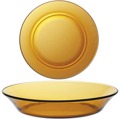 Duralex LYS AMBER Tiefbett-Orange 195 x 35 mm - 6er-Set
