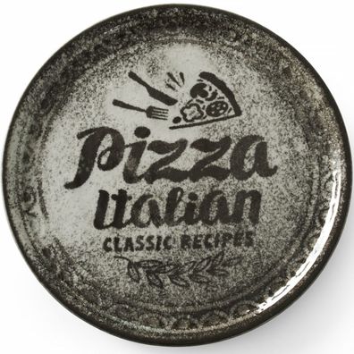 Rezeptkollektion Schwarze Porzellan-Pizzateller, Durchmesser 31 cm - 6er-Set