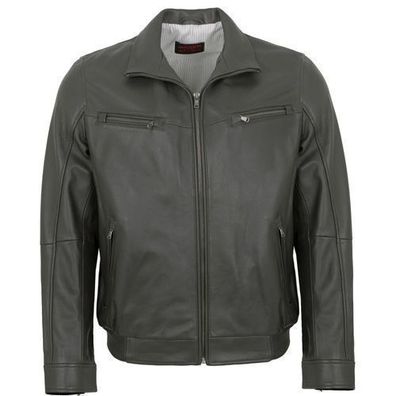 MADDOX - Herren Lederjacke Blouson Lammnappa grau