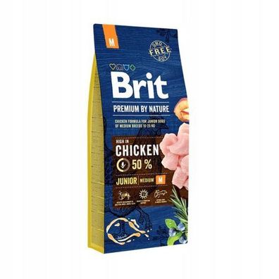 Trockenfutter für Hunde Brit Premium By Nature Junior M 15 kg