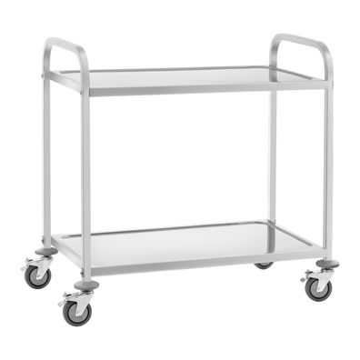 Servierwagen mit 2 Ablagen, bis 160 kg, Edelstahl