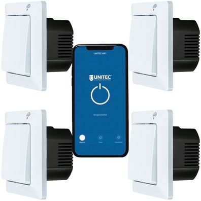 4x Unitec WLAN Smart Schalter Set Modul WiFi Lichtschalter für Alexa Google Tuya