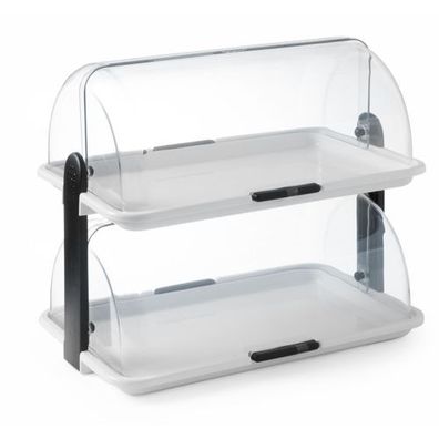 Doppelter Rolltop-Lebensmittelvitrinenschrank mit Deckel - Hendi 871713
