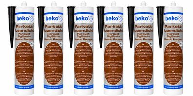 6x Beko Parkettfugendicht schwarz Parkett Laminat Dichtmasse Fuge 310ml