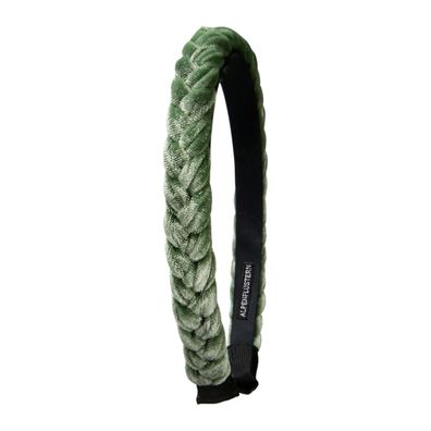 Samt-Haarreif Flechtoptik schmal salbei