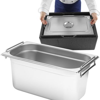 Gastronormbehälter GN 1/3 mit ausziehbaren Griffen 325x176x150mm 5,7L Hendi 817445
