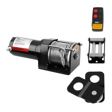 Offroad-Autowinde mit Fernbedienung, 12 m Seil, Zugkraft 1590 kg + 4-Tonnen-Block