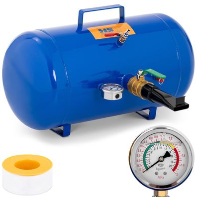 Aufblasbehälter zum Aufpumpen von Reifen mit Manometer 6-8 bar 38,5 l