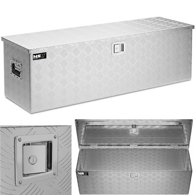 Abschließbarer Werkzeugtransportkoffer aus Aluminium, 150 l, 124 x 38,5 x 38,5 cm