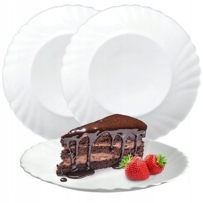 KADAX Dessertteller aus gehärtetem Glas, 3er Set, 20 cm, weiß