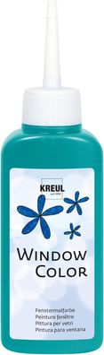 KREUL 42742 - Window Color türkis 80 ml, Fenstermalfarbe auf Wasserbasis, mit struktu