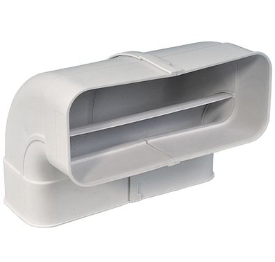 Flachkanal 222x89mm Lüftungsbogen 90° senkrecht Muffe beidseitig Abluft Küche