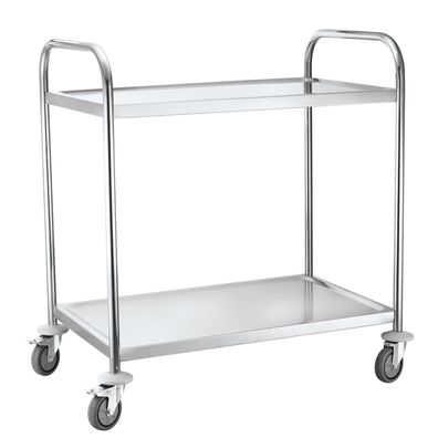 Servierwagen aus Edelstahl mit 2 Ablagen, bis 100 kg - Hendi 810002