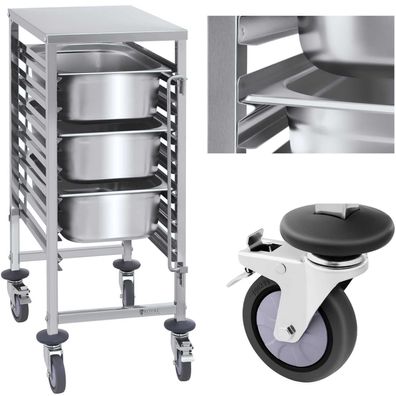 Gastronomischer Transportwagen für 7 GN1/1-Behälter, Tragfähigkeit bis zu 50 kg