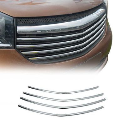 Kühlergrill Leisten Grillleisten für Opel Vivaro 2014-2019 Edelstahl Silber 4tlg