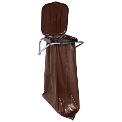 Wandmontierter Abfallsortierbehälter, braun - 120-Liter-Säcke