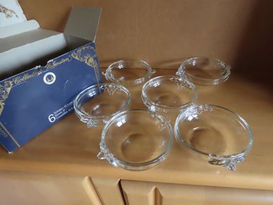 Dessertschalen Salatschalen Beilagenschale Glas Siebenstern Rose 6St