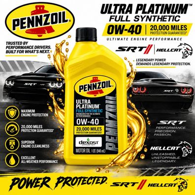 Motoröl 0W40 Pennzoil Ultra Platinum SRT 6,2L & 6,4L (Inhalt 946ml)