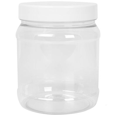 Rundes Glas mit Deckel, Gewinde 100/400, transparent, 1000 ml