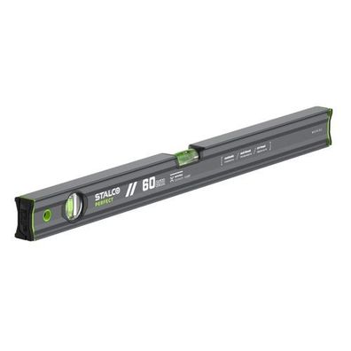 Aluminium Wasserwaage Vseries 60cm mit zwei Libellen in Anthrazit STALCO Perfect