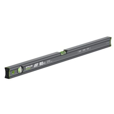 Aluminium Wasserwaage Vseries 80cm mit zwei Libellen in Anthrazit STALCO Perfect