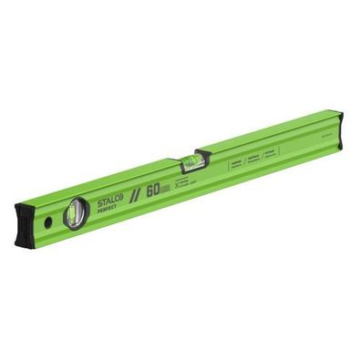 Aluminium Wasserwaage Vseries 60cm mit zwei Libellen in Limettengrün STALCO Perfect