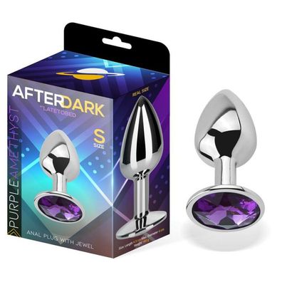 Lila Amethyst Butt Plug mit Juwel Größe S Aluminium