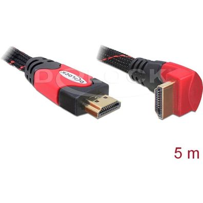Delock DELOCK HDMI Kabel Ethernet A -> A St/St 5.00m 90° unten 4K