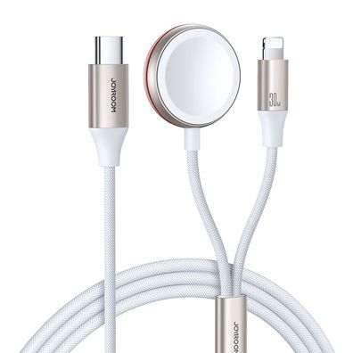 2-in-1 Lightning-Kabel für iPhone & Apple Watch, USB-C, 1,5 m, Weiß