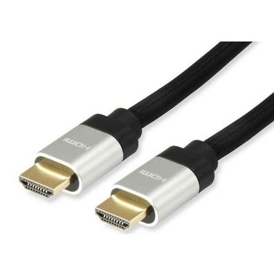 Equip HDMI UHS E. Gewebe 2.1 A-A St/St 2.0m 8K60Hz HDR sw