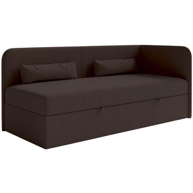 Selsey Calmmo - Jugendbett 90x200 mit Bettkasten, Chenille-Bezug, Kopfteil rechts, Du