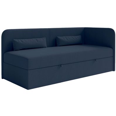 Selsey Calmmo - Jugendbett 90x200 mit Bettkasten, Chenille-Bezug, Kopfteil rechts, Du