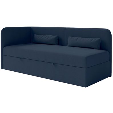 Selsey Calmmo - Jugendbett 90x200 mit Bettkasten, Chenille-Bezug, Kopfteil links, Dun