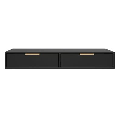 Selsey Vena - Schminktisch mit 2 Schubladen, Schwarz, 110 cm