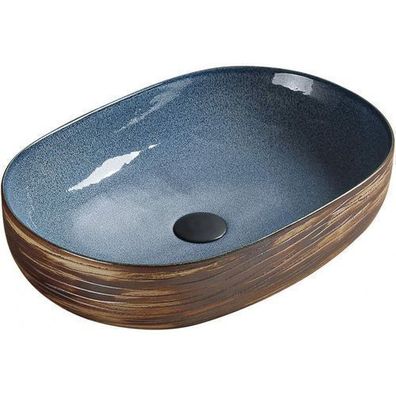Mexen Agota Blaues Ovales Waschbecken 58x40 cm