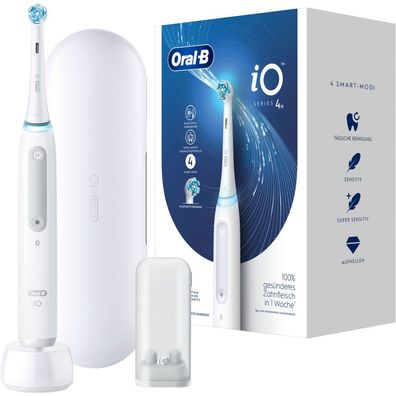 Oral-B iO Series 4, Elektrische Zahnbürste (weiß, Quite White)