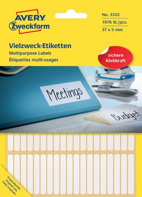 Avery Zweckform 3322 Haushaltsetiketten selbstklebend (37 x 5 mm, 1.976 Aufkleber auf