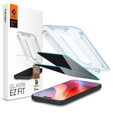 Spigen Glas. tR EZ Fit Sichtschutz Panzerglas für iPhone 16 Pro - 2 Stück