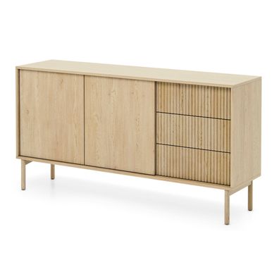 Selsey Tavo - Sideboard 3-türig, 3 Schubladen, Cremona Eiche, 153 cm