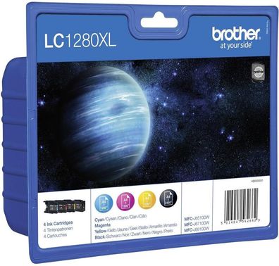 Brother LC1280XL Original XL-Tintenpatronen LC-1280XL (schwarz, cyan, magenta, gelb)