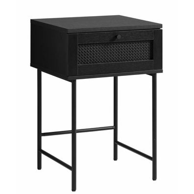 Selsey Mogest - Nachttisch, Schwarz, 45 cm