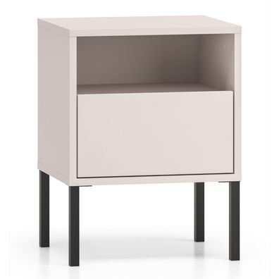 Selsey Barnee - Nachttisch 1 Schublade mit offenem Fach, Kaschmir, 40 cm