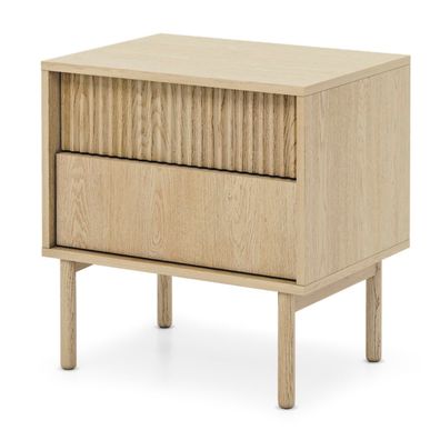 Selsey Tavo - Nachttisch mit 2 Schubladen, Cremona Eiche, 53 cm