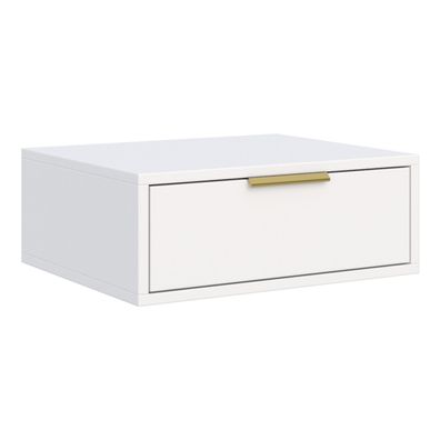 Selsey Vena - Hängender Nachttisch mit Schublade, Weiß, 50 cm