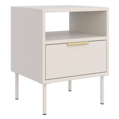 Selsey Vena - Nachttisch mit Schublade und Nische, Kaschmir, 45 cm