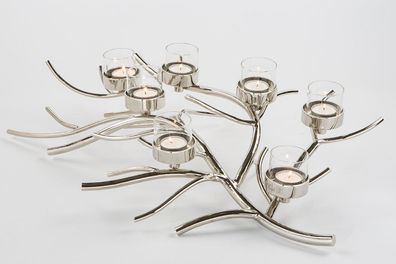 Fink RAMUS, Leuchter, 7-flammig, Aluminium, vernickelt, silber, L. 43 cm, B. 60