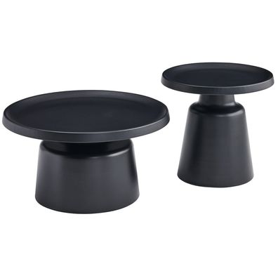 Selsey Brin - Couchtisch-Set, Schwarz, 70 cm